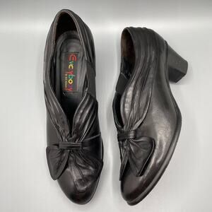 Vintage Everybody by BZ Moda Size EU 38.5 Black Leather Heels Artsy Whimsigoth